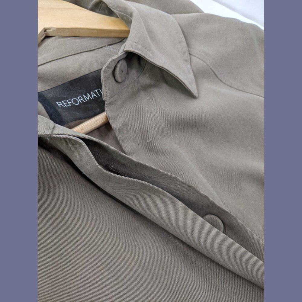 Reformation Size M Collared Button Front Long Sle… - image 8